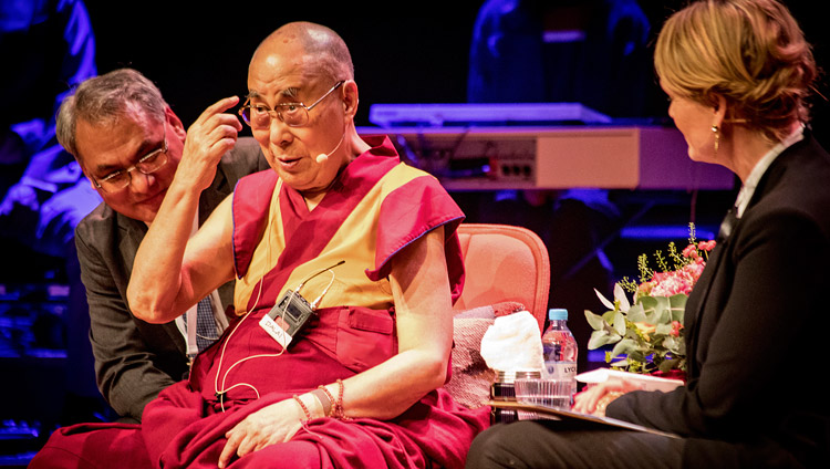 L'auditorium Malmö Live durante la conferenza di Sua Santità il Dalai Lama a Malmö, Svezia, il 12 settembre 2018. Foto di Erik Törner/IM