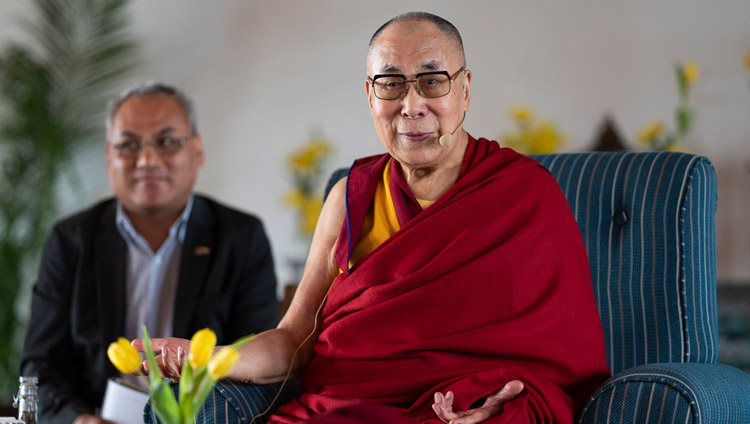 Sua Santità il Dalai Lama a New Delhi, in India, il 21 settembre 2019, durante un incontro di circa 100 intellettuali, accademici e diplomatici. Foto di Tenzin Choejor
