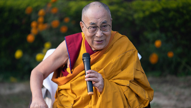 Sua Santità il Dalai Lama durante la conferenza stampa presso il suo hotel a Sankisa, India, il 4 dicembre 2018. Foto di Lobsang Tsering