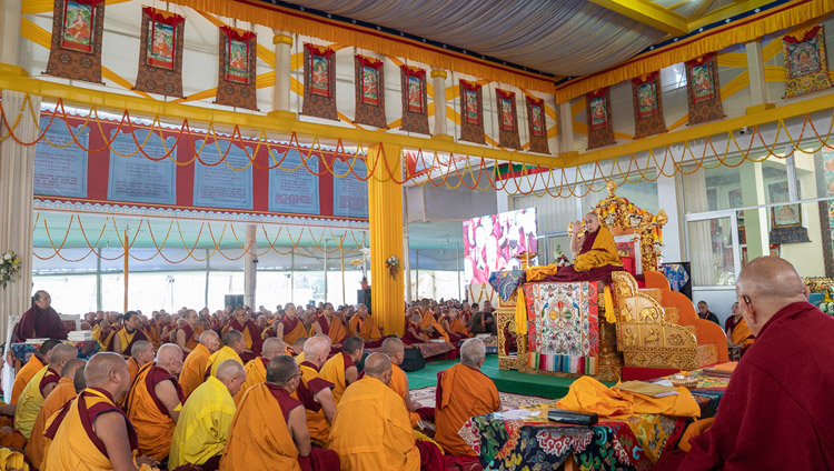Una veduta del Kalachakara Ground durante il secondo giorno di insegnamenti di Sua Santità il Dalai Lama a Bodhgaya, India, il 25 dicembre 2018. Foto di Lobsang Tsering